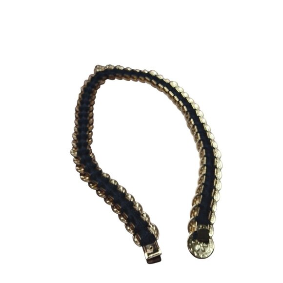 Elastic Stretch Belt Gold Tone Coin Disc Cinch Waist Jewelry 26\
